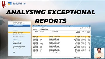 Exploring Exceptional Reports in TallyPrime (Power of Reporting)