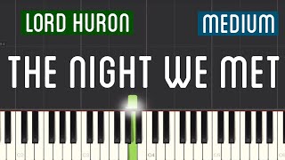 Lord Huron - The Night We Met Piano Tutorial | Medium
