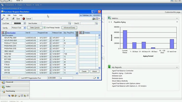 Sales Forecasting and MRP in Dynamics GP