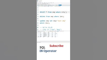 SQL Telugu Tutorial: SQL IN Operator, SQL Tutorial For Beginners Telugu, My sql Tutorial #shorts