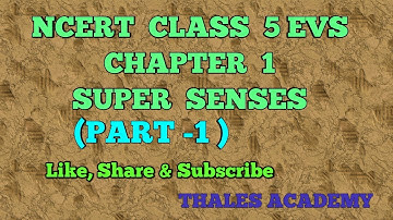 NCERT  CLASS 5 EVS Chapter 1 Super Senses (PART 1 )