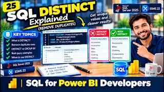 Details ✨ SQL DISTINCT Explained✔️Simple Example 💫 Video 25/30  #sqlserver #ssms #powerbi #SqlForPowerbi Guide