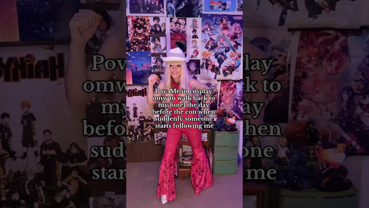 They stopped when I crossed the street thankfully 😭 #barbiecosplay #cosplay #cowgirlbarbiecosplay