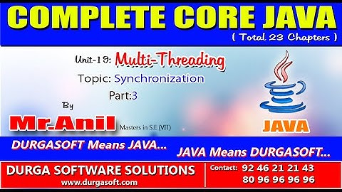 Core Java-Multi-Threading-Synchronization-Part 3