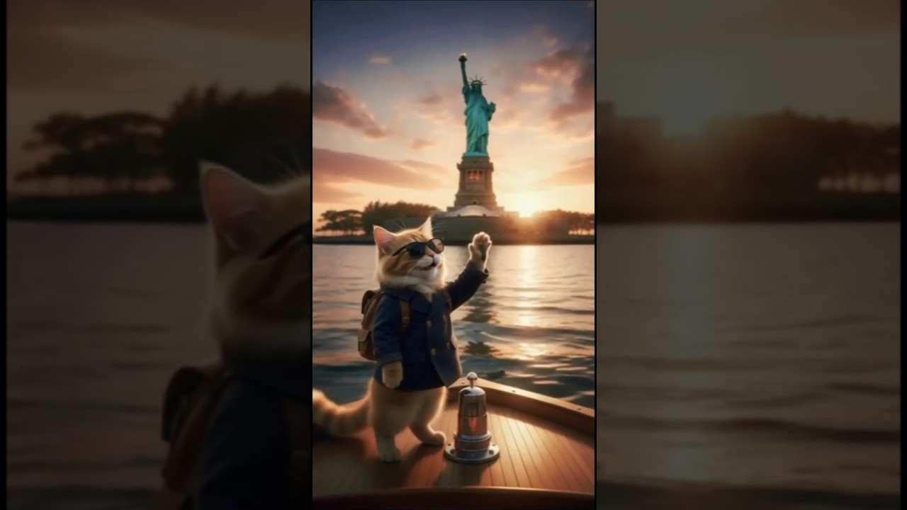 🗽😺 Orange Cat Explores New York City! | Funny & Cute Cat Travel Short 🌆 