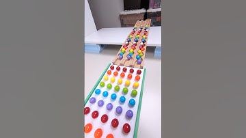 marble Run Race ASMR #44 Wooden Wave Course Colorful Marbles #shorts #marblerun #marblerunrace #asmr