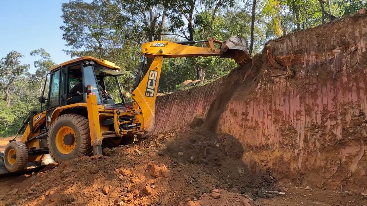 Jcb 3dx wall cuting and smart work 
