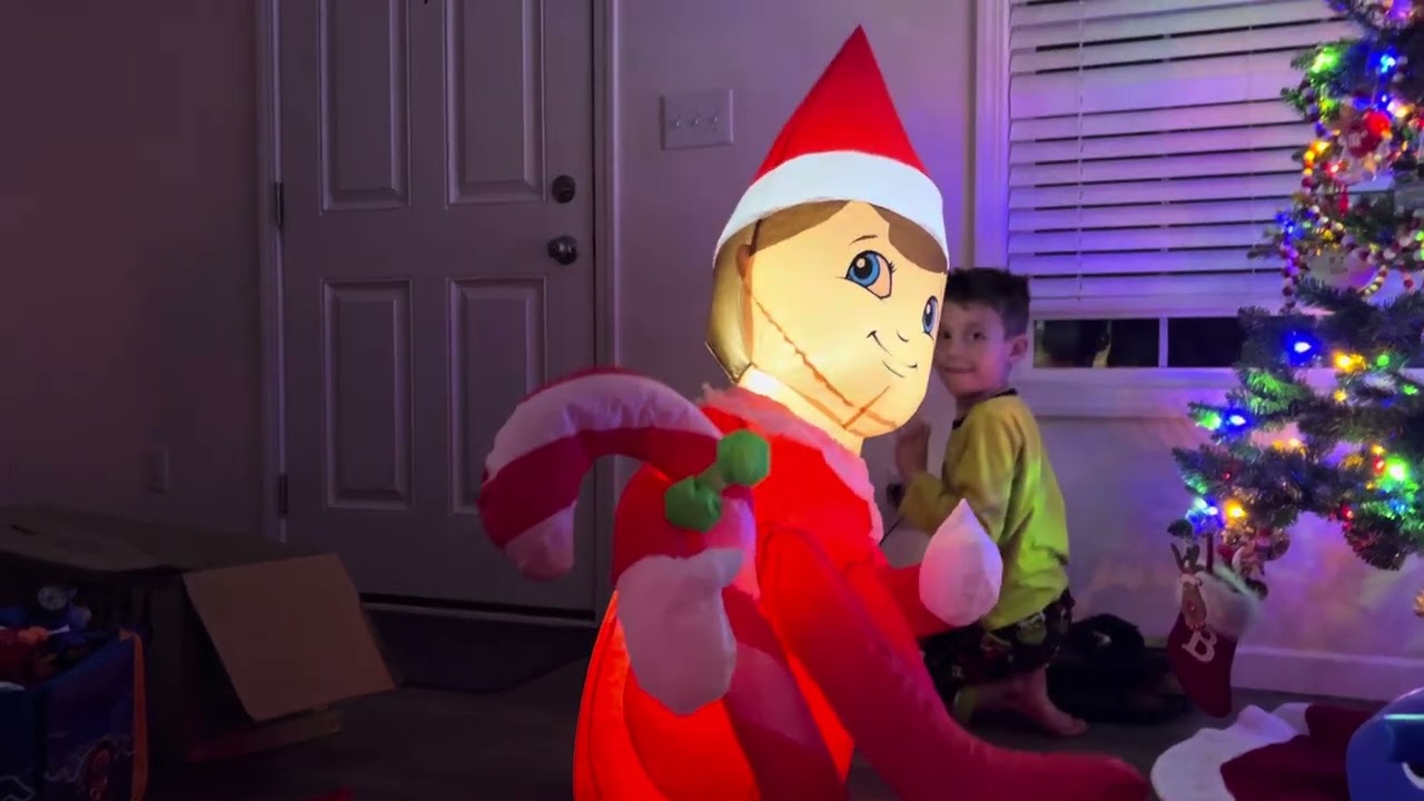 RJ unboxes new elf on the shelf inflatable blowup