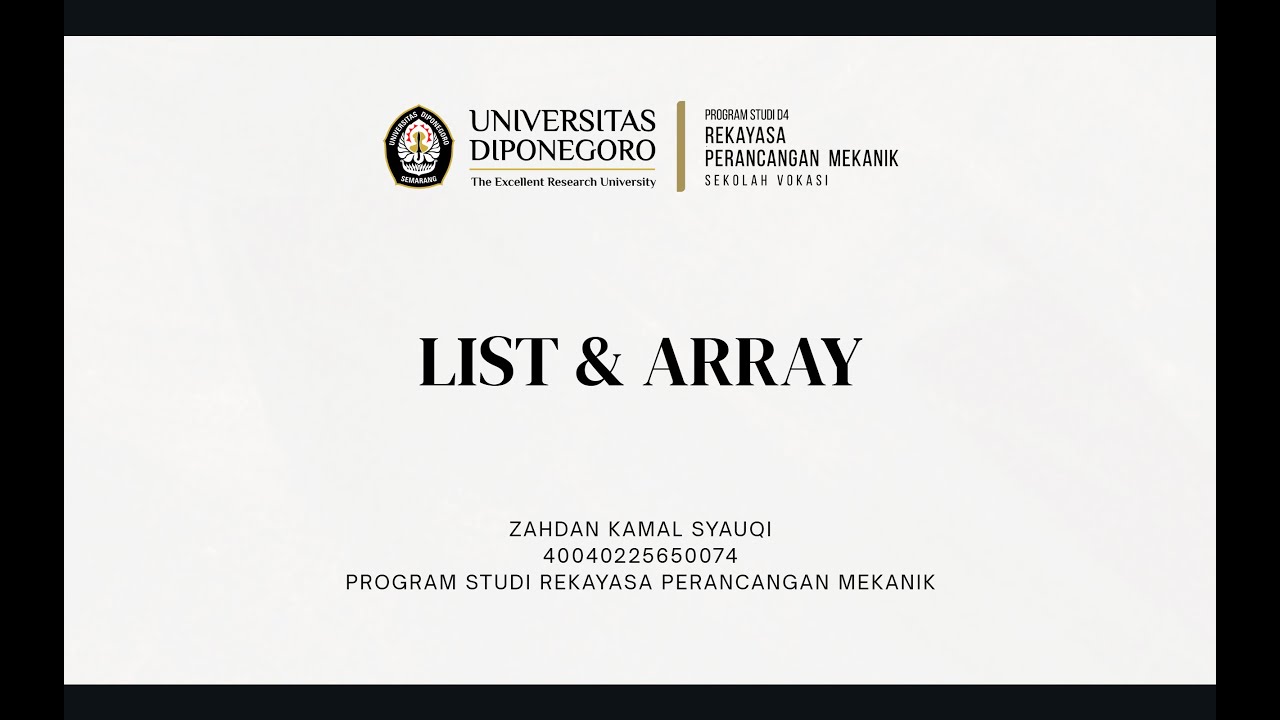 Belajar List dan Array | Dasar Pemrograman untuk Pemula - YouTube