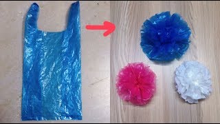 How to make flower with Carry Bags || Plastic Flower || DIY Craft Ideas