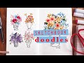 No fail watercolor flower doodles