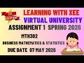 MTH302 Business Mathematics &amp; Statistics Assignment 1 Section 2 Spring 2026 Virtual University