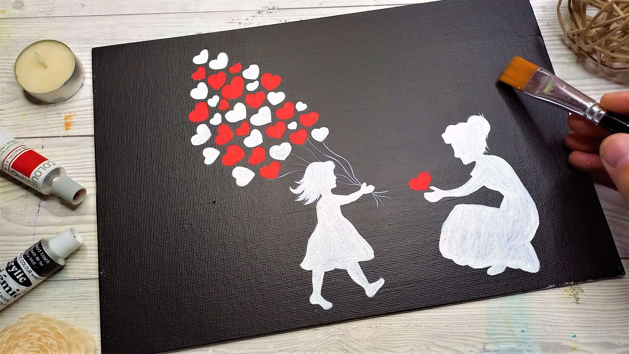 Pictura pentru ZIUA MAMEI 💕 LA MULTI ANI de 8 MARTIE 💕 Invata sa Pictezi Pictura de Primavara