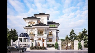 Sửng sốt với mẫu biệt thự tân cổ điển 3 tầng đẹp nhất 2021