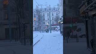 Paris Suburbs SNOWFALL SHORT #travel #shortvideo #shorts #paris #saintdenis #snow #viralvideo