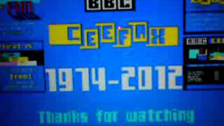 Last few minutes of the last ever "Pages from Ceefax", including special announcement.