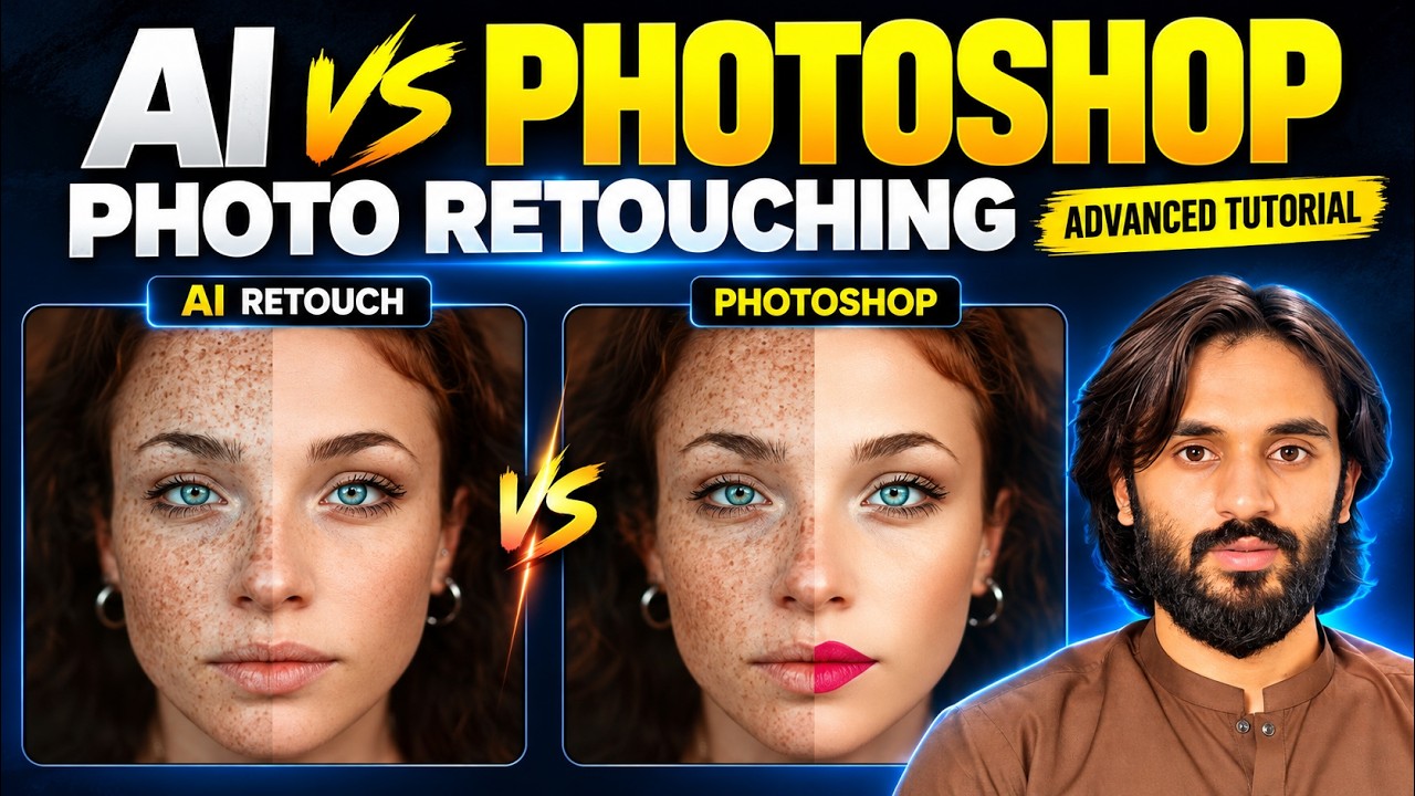 Advanced Photo Retouching in Photoshop Pro Tools + AI Editing Tutorial ...