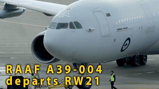 Royal Australian Air Force (A39-004) starts engines & departs RW21 at Perth Airport. @sivideoaviation