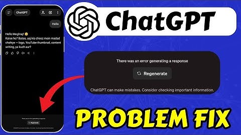 Chatgpt There was an Error Generating A Response Problem Today Fix || How To Fix ChatGPT Not Working