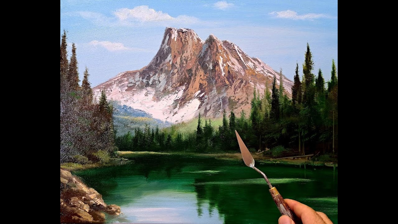 OIL PAINTING WITH A PALETTE KNIFE "MOUNTAIN LAKE" YouTube