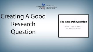 Characteristics Of A Good Research Question