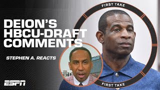 Stephen A. reacts to Deion Sanders&#39; critical comments on 1 HBCU player getting drafted | First Take