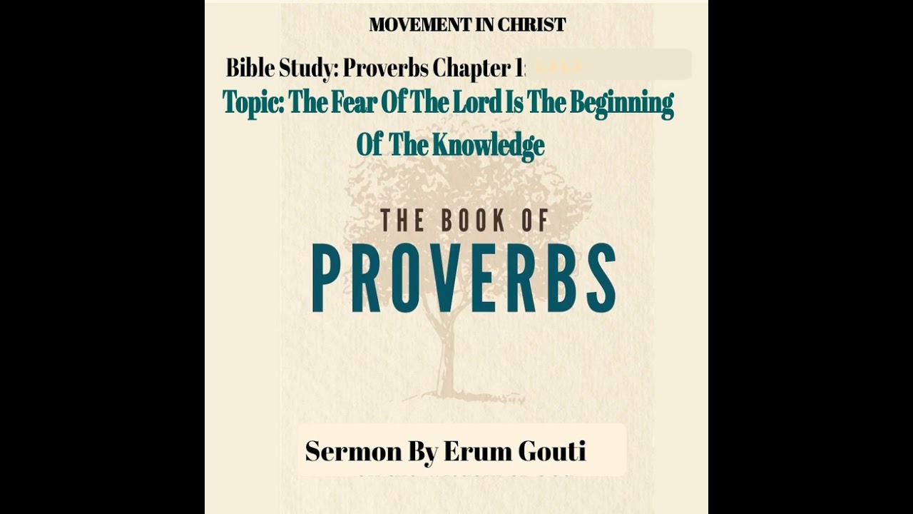Topic:The Fear Of The Lord Is The Beginning Of The Knowledge | Proverbs Chp 1 | Sermon by Erum Gouti