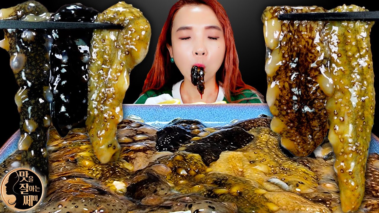 [Mukbang]🌊산지직송 통영 해삼 +해삼내장 먹방!😋꼬독꼬독 중독되는 식감! 해삼통먹방!🤤Sea Cucumber,ナマコ, ปลิงทะเล, Hải sâm ASMR | 쎄미