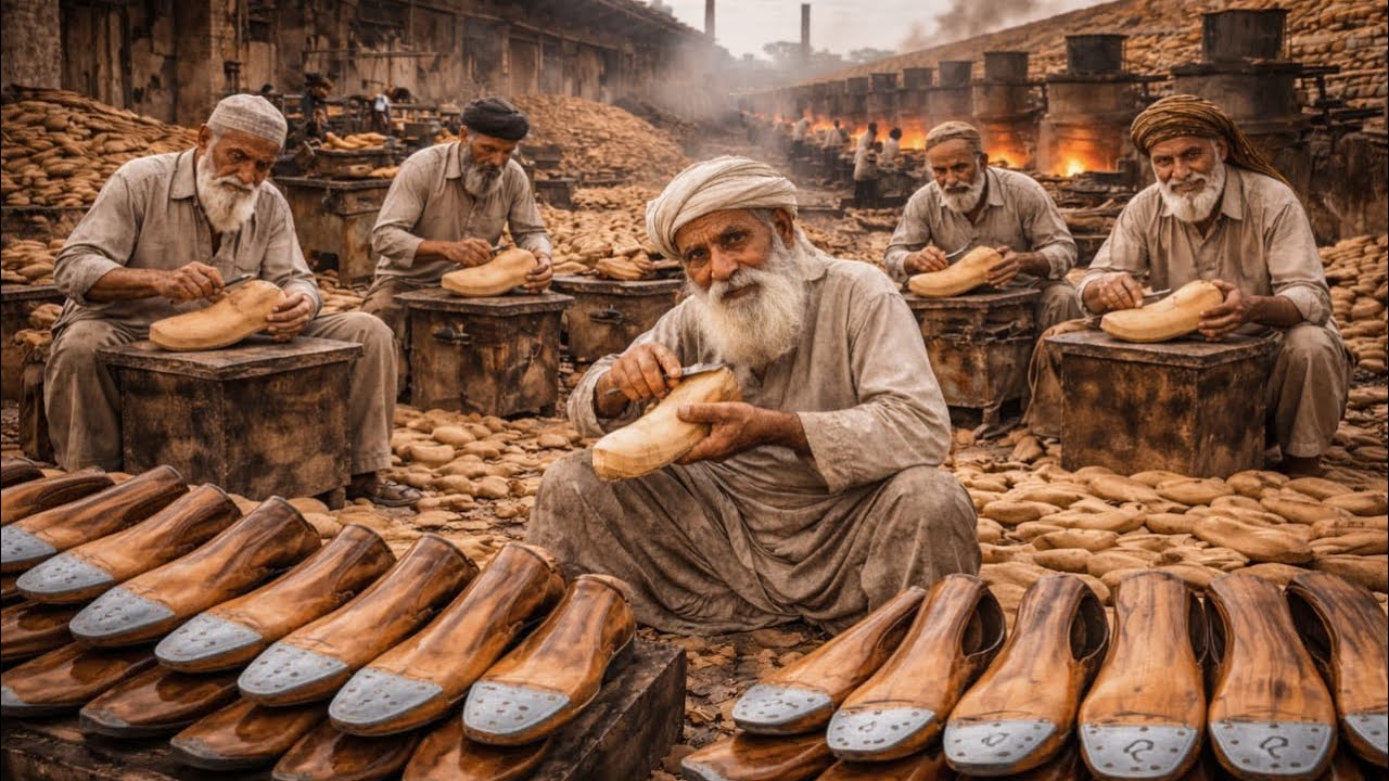 How millions of wooden shoe moulds are made | Pakistani workshop techniques |