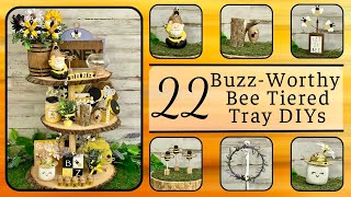 22 Buzz-Worthy Bee and Honey DIY Tiered Tray Projects 🐝 🍯