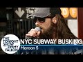 Maroon 5 busks in nyc subway in disguise