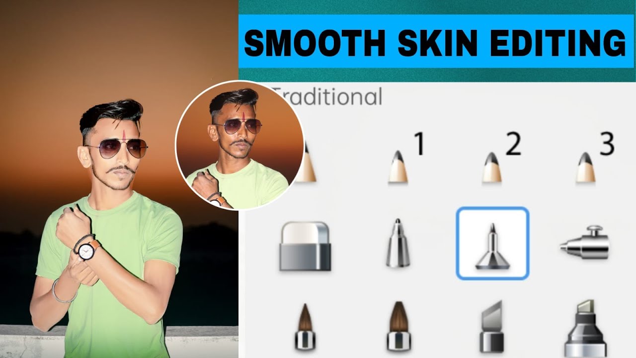 Autodesk Sketchbok Smooth Skin Editing | Face Smooth Kaise Kare | Hard HD Oily Face Smooth Editing