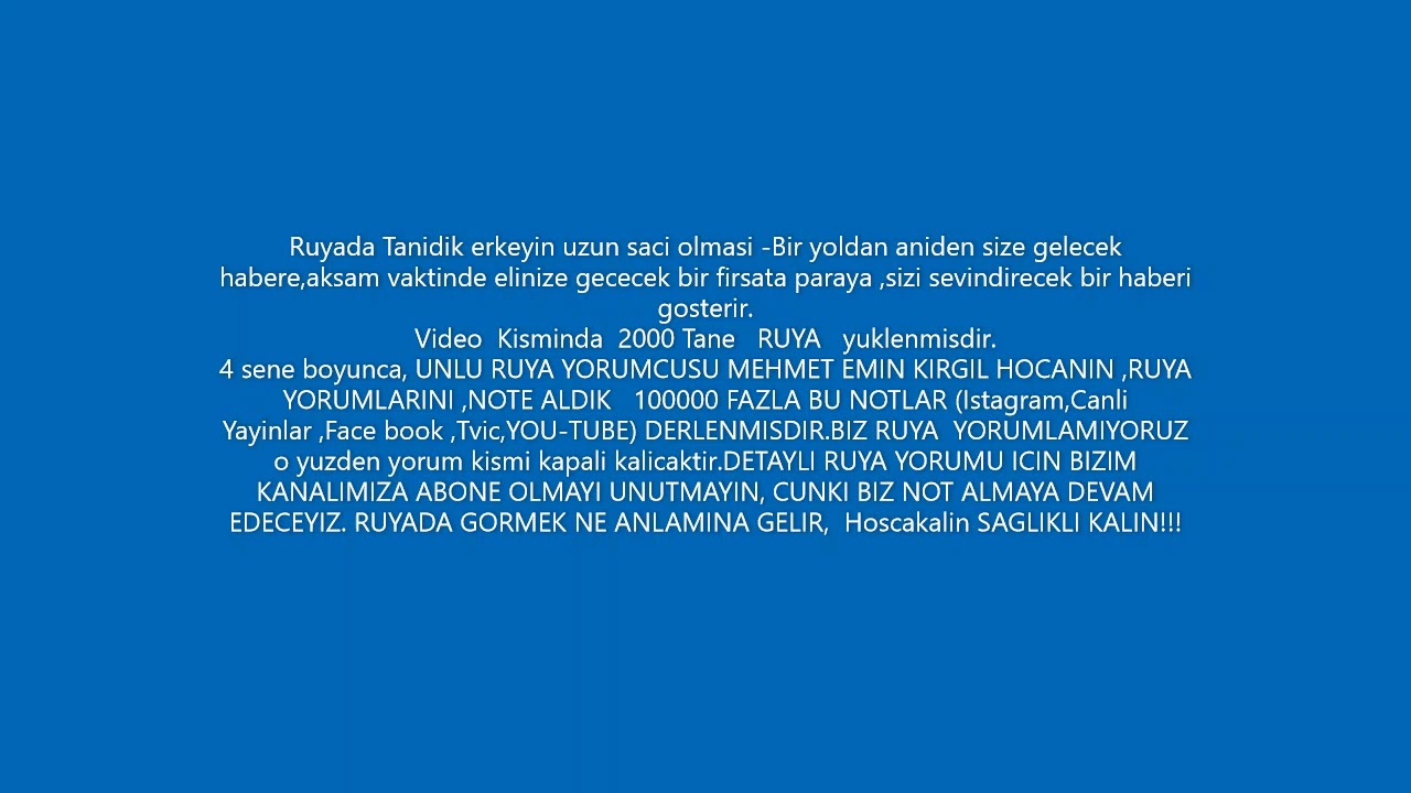 Ruyada Tanidik Erkek gormek. - YouTube
