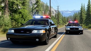Race For The Intruder Police Cars Are Flying Off A Cliff