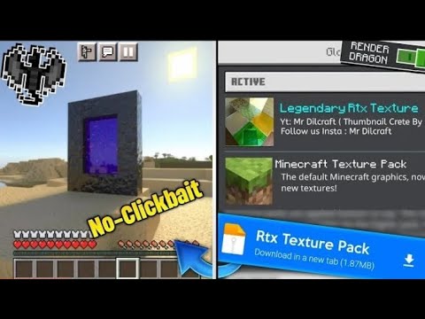 Best RTX Texture Pack for Minecraft PE BE 1.19.51 - YouTube