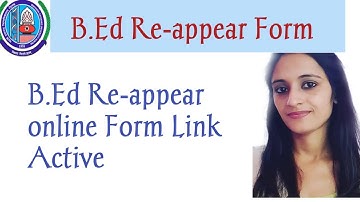 B.Ed Re-appear online form link Active | MDU B.Ed Re-appear form | Naveen Dahiya