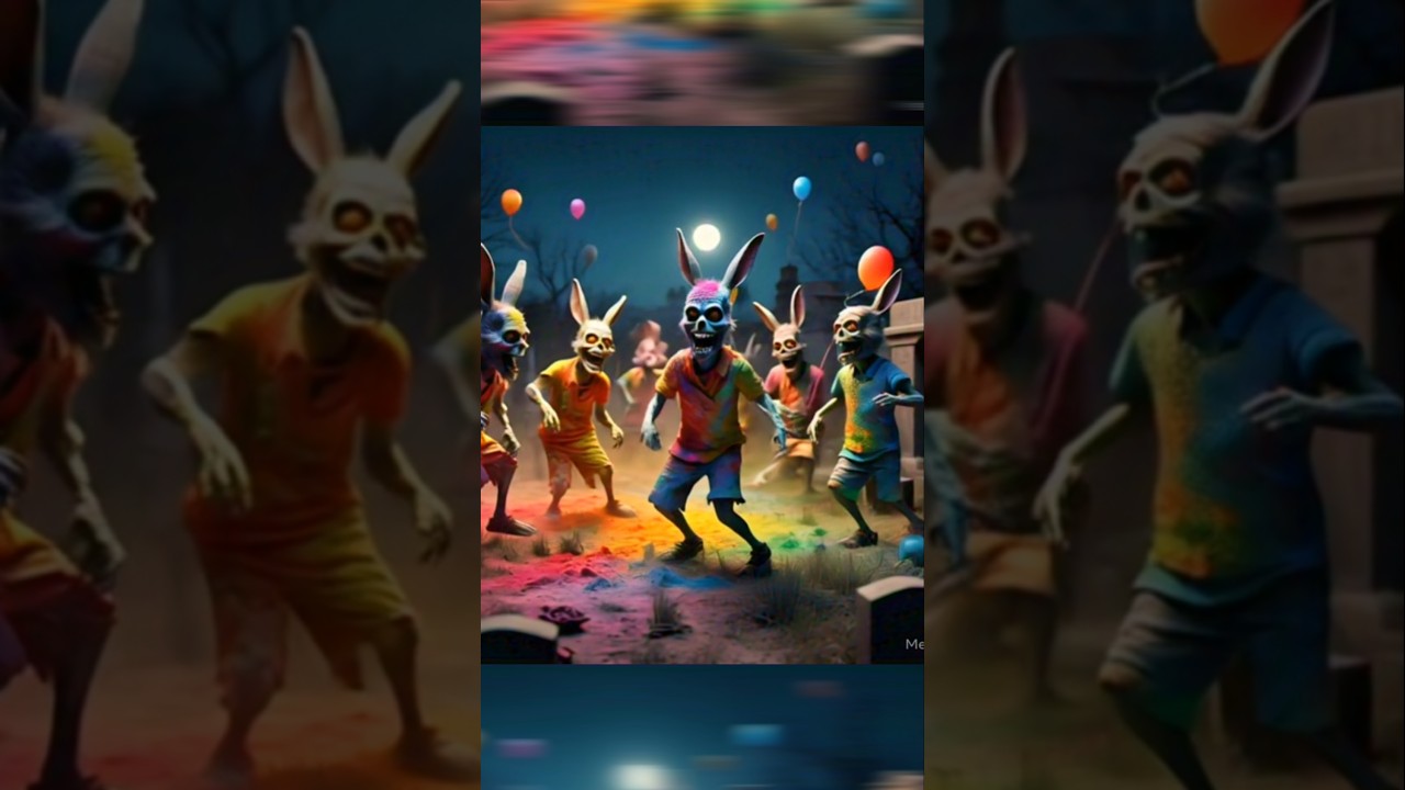 🐰🧟 Rabbit Zombies Playing Holi 🎨🌈 