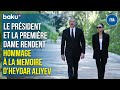 Ilham aliyev et la premire dame mehriban aliyeva se recueillent devant la tombe dheydar aliyev