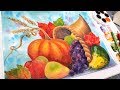 Cornucopia Painting from Memory // Micador Watercolor Products First Impression