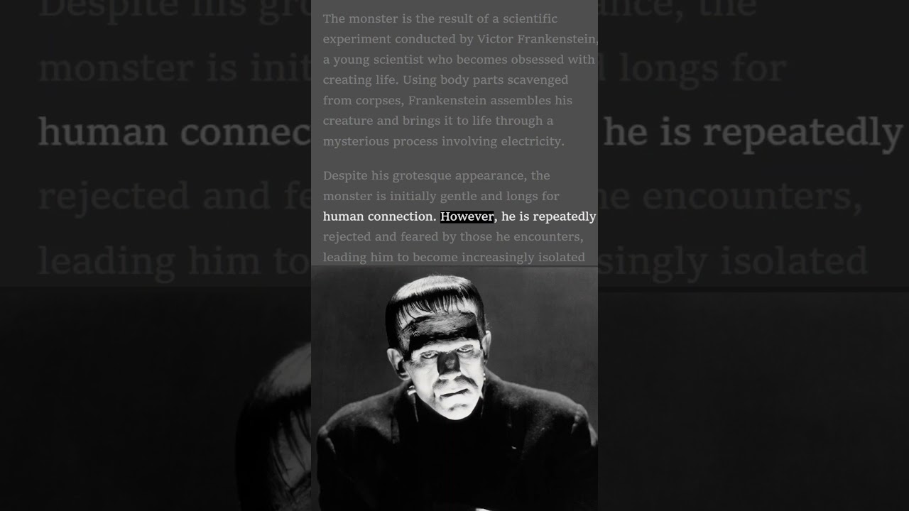 Frankenstein’s Monster Mary Shelley Victor Frankenstein The Modern Prometheus 