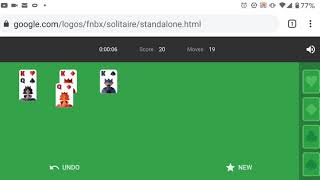 Google Solitaire - undo card dealing glitch (mobile web) 