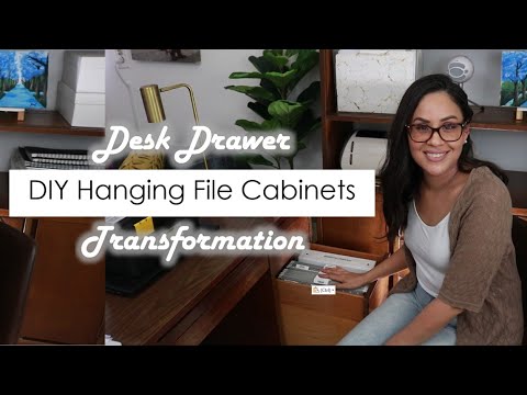 DIY Hanging File Cabinet $3.30 | How to Turn Desk Drawers into Hanging File Cabinets (2020)