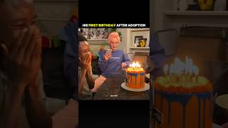 His First Birthday Cake After Adoption.