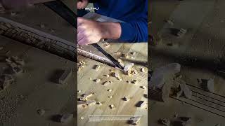 “Insanely Clean Wood Chisel Cuts! Precision Carpentry in Action”