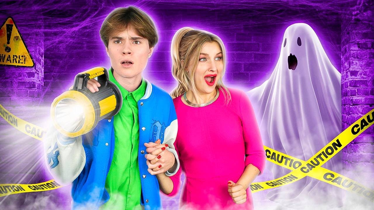 We Spent 24 Hours in a Haunted House || I Faked My Death - YouTube