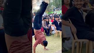 Handstand Push Up 💪 | College Public Reaction 😱 | No Gym | Calisthenics 🔥 #shorts
