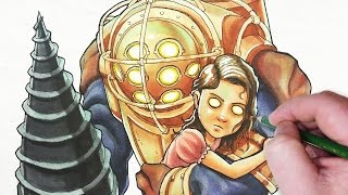 Let S Draw Big Daddy And Little Sister From Bioshock Youtube