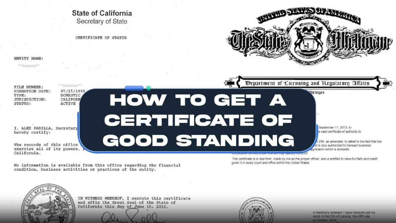 How To Get A Certificate of Good Standing (Fast & Easy!) - YouTube