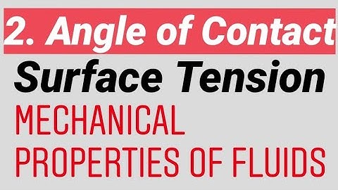 ANGLE OF CONTACT | L-2 | SURFACE TENSION | MECHANICAL PROPERTIES OF FLUIDS | CLASS-11 | PHYSICS