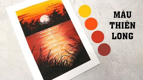 🔥Hoàng hôn đỏ rực trên sông với màu Thiên Long và giấy A4 thông thường.